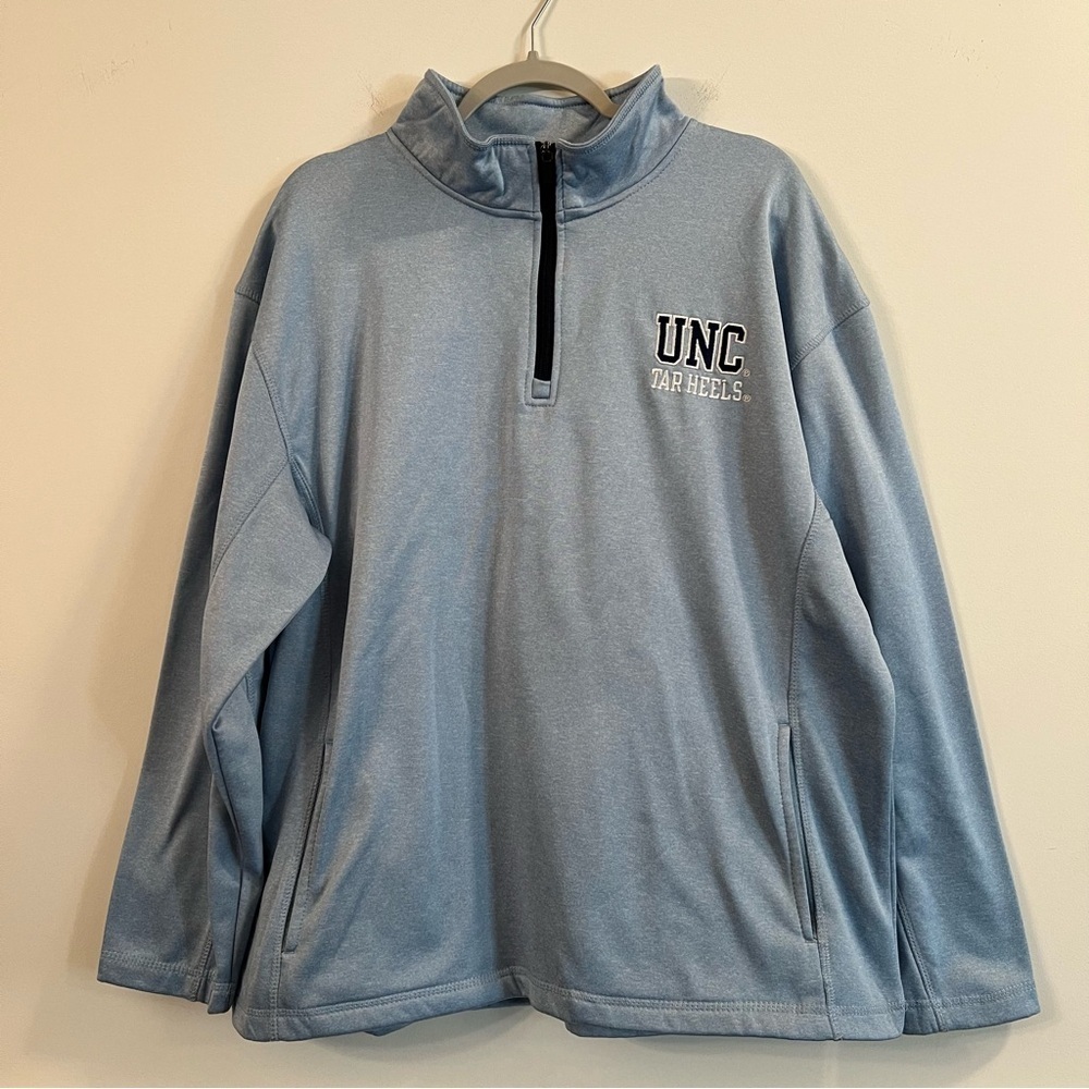 Men’s Rivalry Threads light blue UNC Chapel Hill quarter zip pullover sweater